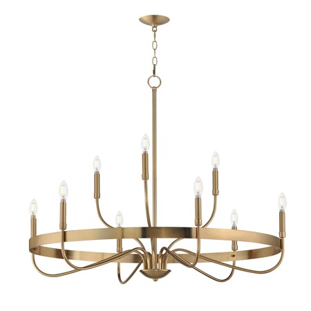 Maxim Lighting Frankie 9-Light Chandelier, Heritage 14499HR